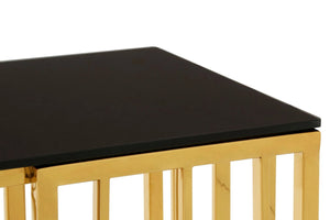 Alvaro Console Table in Gold and Black Glass Top - XShowhome Limited - Xshowhome