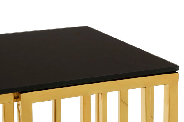 Alvaro Console Table in Gold and Black Glass Top - XShowhome Limited - Xshowhome