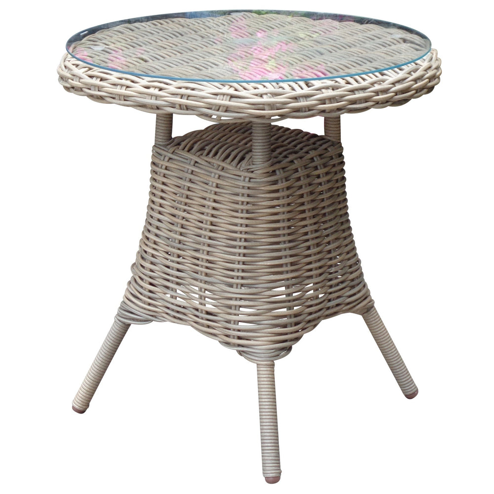 Amalfi Collection Outdoor Bistro Table With Glass Top — Xshowhome