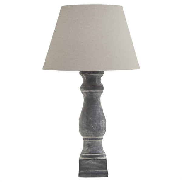 Amalfi Grey Candlestick Table Lamp with Linen Shade - Canwell Interiors Limited - Hills