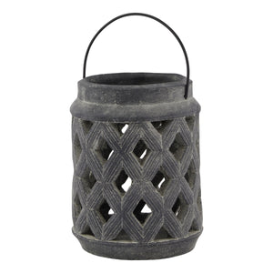 Amalfi Grey Large Lattice Lantern - Canwell Interiors Limited - Hills