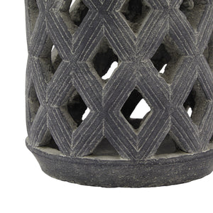 Amalfi Grey Large Lattice Lantern - Canwell Interiors Limited - Hills