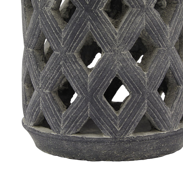 Amalfi Grey Large Lattice Lantern - Canwell Interiors Limited - Hills