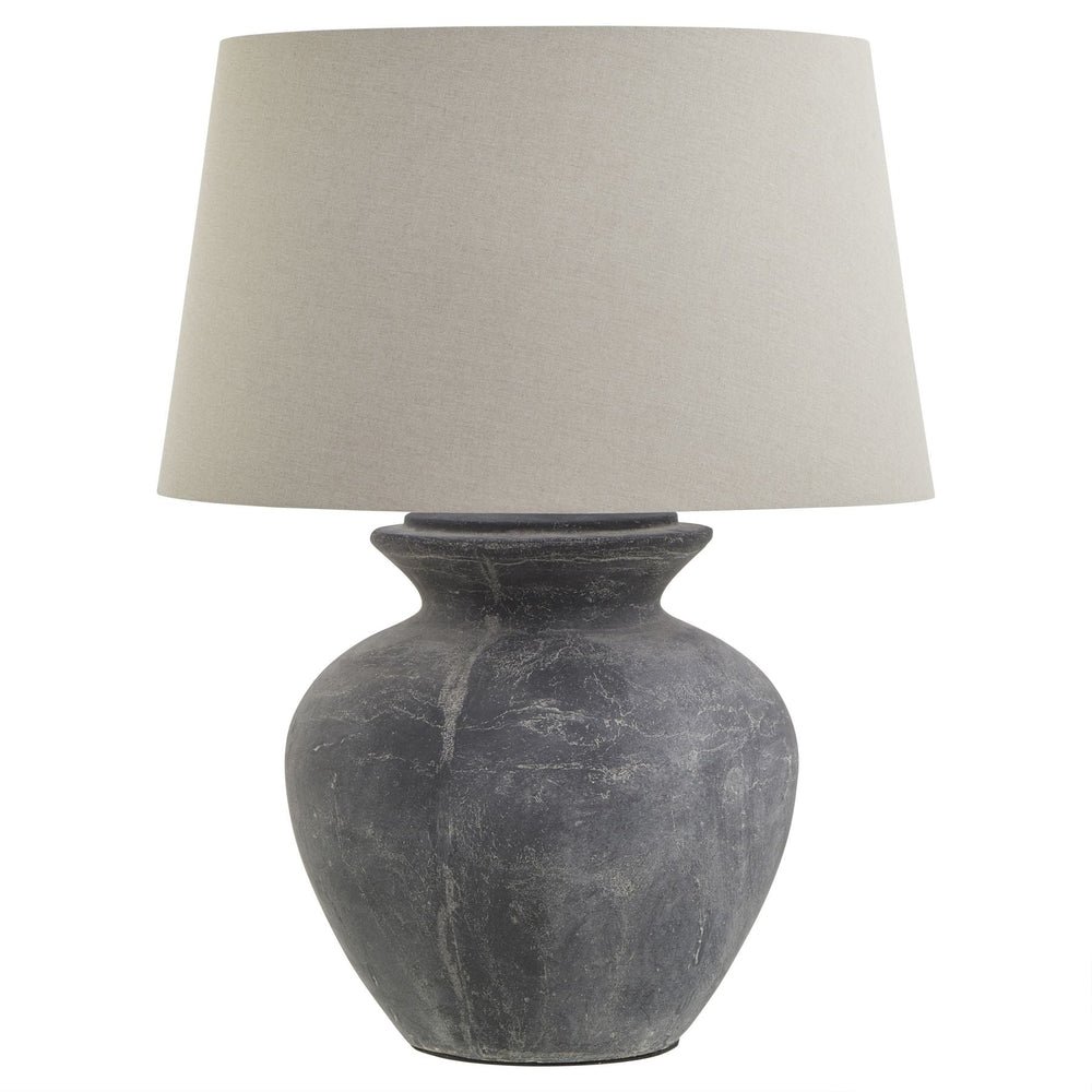 Amalfi Grey Round Table Lamp with Linen Shade - Canwell Interiors Limited - Hills