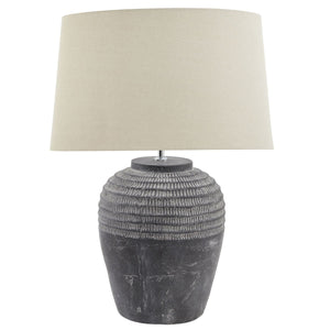 Amalfi Grey Stone Carved Lamp - Canwell Interiors Limited - Hills