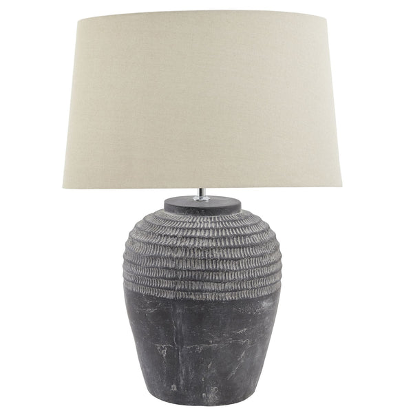 Amalfi Grey Stone Carved Lamp - Canwell Interiors Limited - Hills