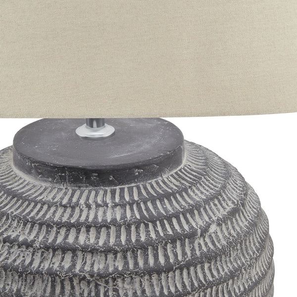 Amalfi Grey Stone Carved Lamp - Canwell Interiors Limited - Hills