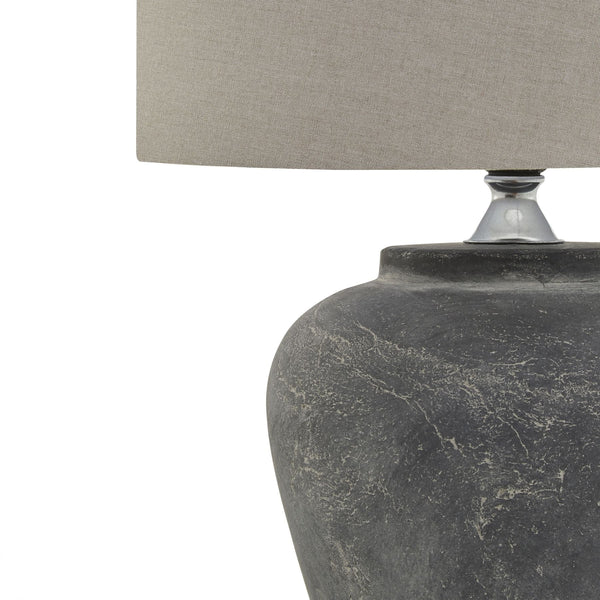 Amalfi Grey Table Lamp with Linen Shade - Canwell Interiors Limited - Hills