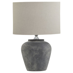 Amalfi Grey Table Lamp with Linen Shade - Canwell Interiors Limited - Hills