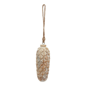 Antique White Wash Large Pine Cone Bauble - Canwell Interiors Limited - Hills