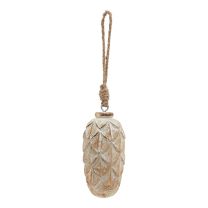 Antique White Wash Pine Cone Bauble - Canwell Interiors Limited - Hills
