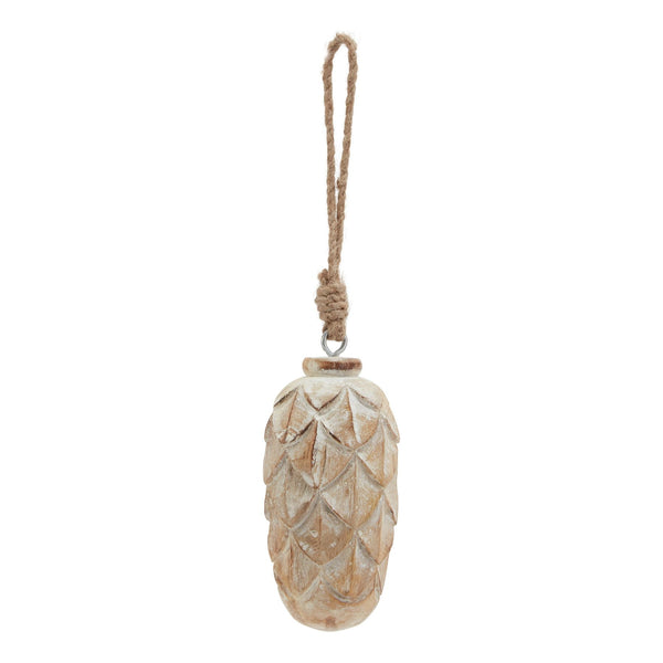 Antique White Wash Pine Cone Bauble - Canwell Interiors Limited - Hills