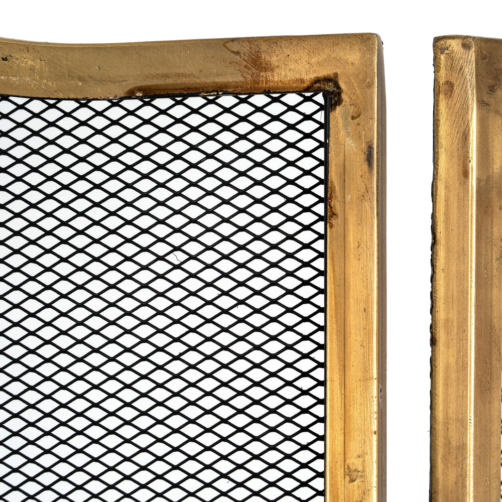 Antiqued Brass Large Fire Screen - Canwell Interiors Limited - Hills