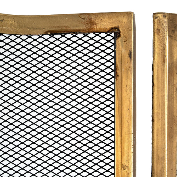Antiqued Brass Large Fire Screen - Canwell Interiors Limited - Hills