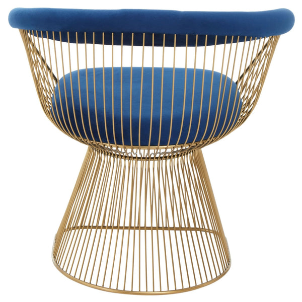 Anzio Navy Blue Velvet And Brushed Gold Chair - XShowhome Limited - Xshowhome