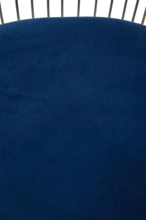 Anzio Navy Blue Velvet And Brushed Silver Chair - XShowhome Limited - Xshowhome