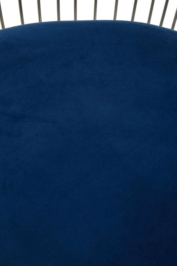 Anzio Navy Blue Velvet And Brushed Silver Chair - XShowhome Limited - Xshowhome