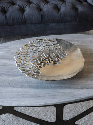 Apo Coral Raw Silver Aluminium Platter - XShowhome Limited - Libra