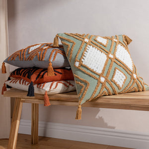 Aquene 50x50 Feather Filled Cushion Brick/black - Canwell Interiors Limited - Riva