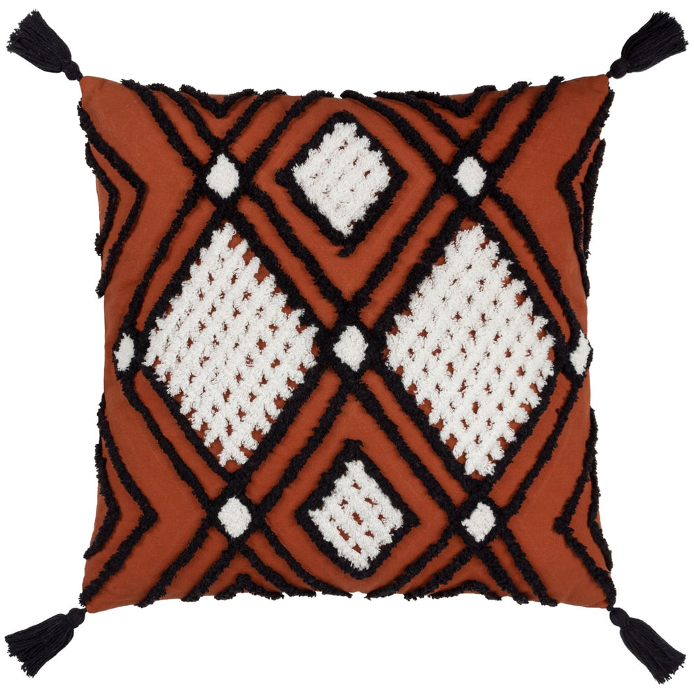 Aquene 50x50 Feather Filled Cushion Brick/black - Canwell Interiors Limited - Riva