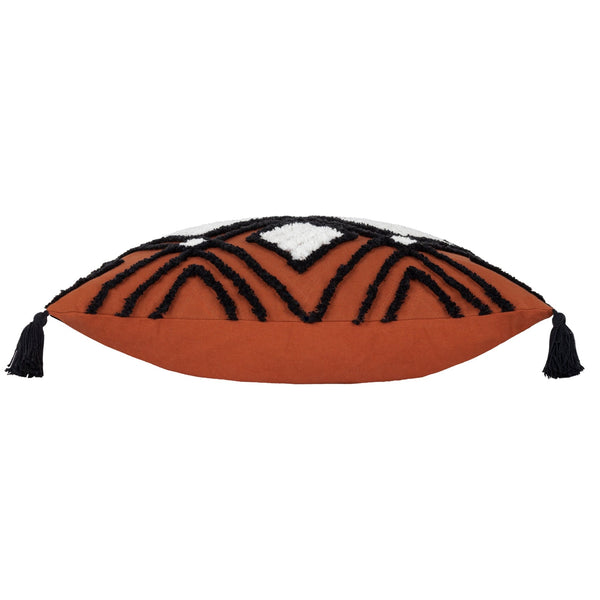 Aquene 50x50 Feather Filled Cushion Brick/black - Canwell Interiors Limited - Riva