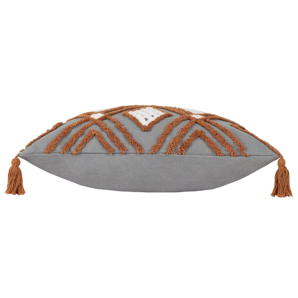 Aquene 50x50 Feather Filled Cushion Charcoal/brick - Canwell Interiors Limited - Riva