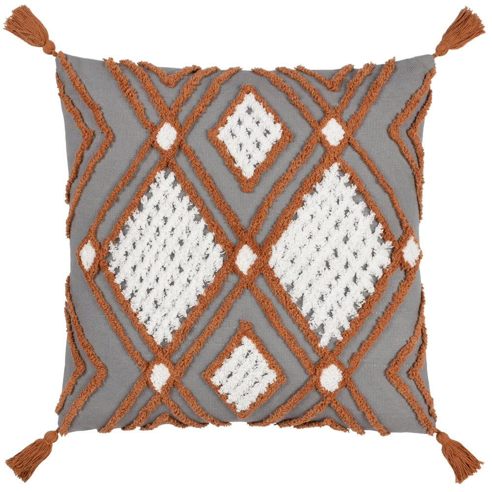Aquene 50x50 Feather Filled Cushion Charcoal/brick - Canwell Interiors Limited - Riva