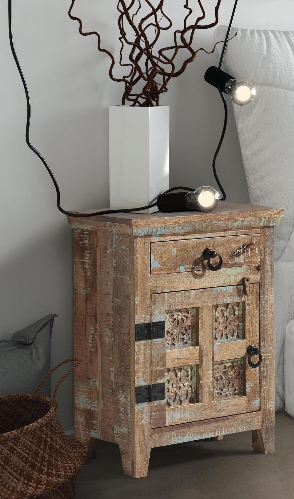 Aravali Bedside Table Right ( Ara - 208 - L) - Canwell Interiors Limited - Jaipur