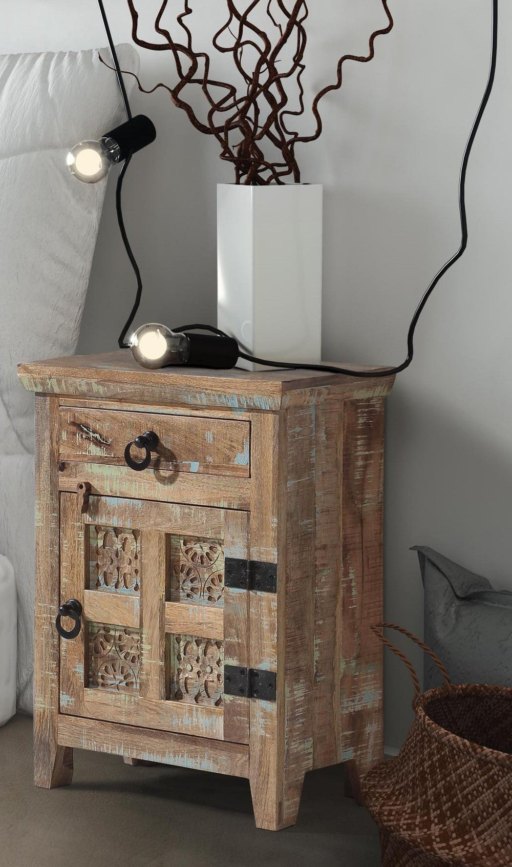 Aravali Bedside Table Right ( Ara - 208 - R) - Canwell Interiors Limited - Jaipur