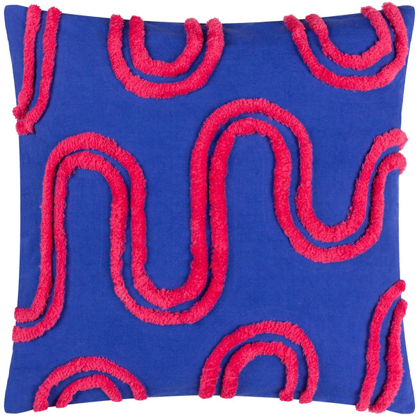 Archie 45x45 Feather Filled Cushion Cobalt & Pink - Canwell Interiors Limited - Riva