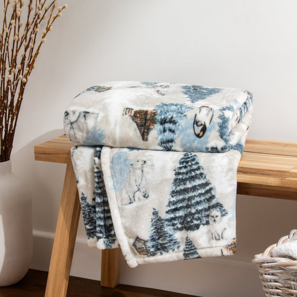 Arcticus 130x150 Throw White & Blue - Canwell Interiors Limited - Riva