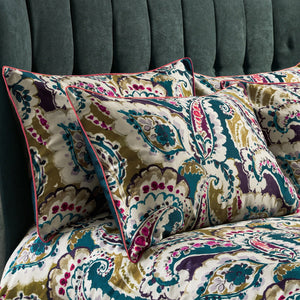 Aretha Piped Pillowcase Pairs Teal/olive - Canwell Interiors Limited - Riva