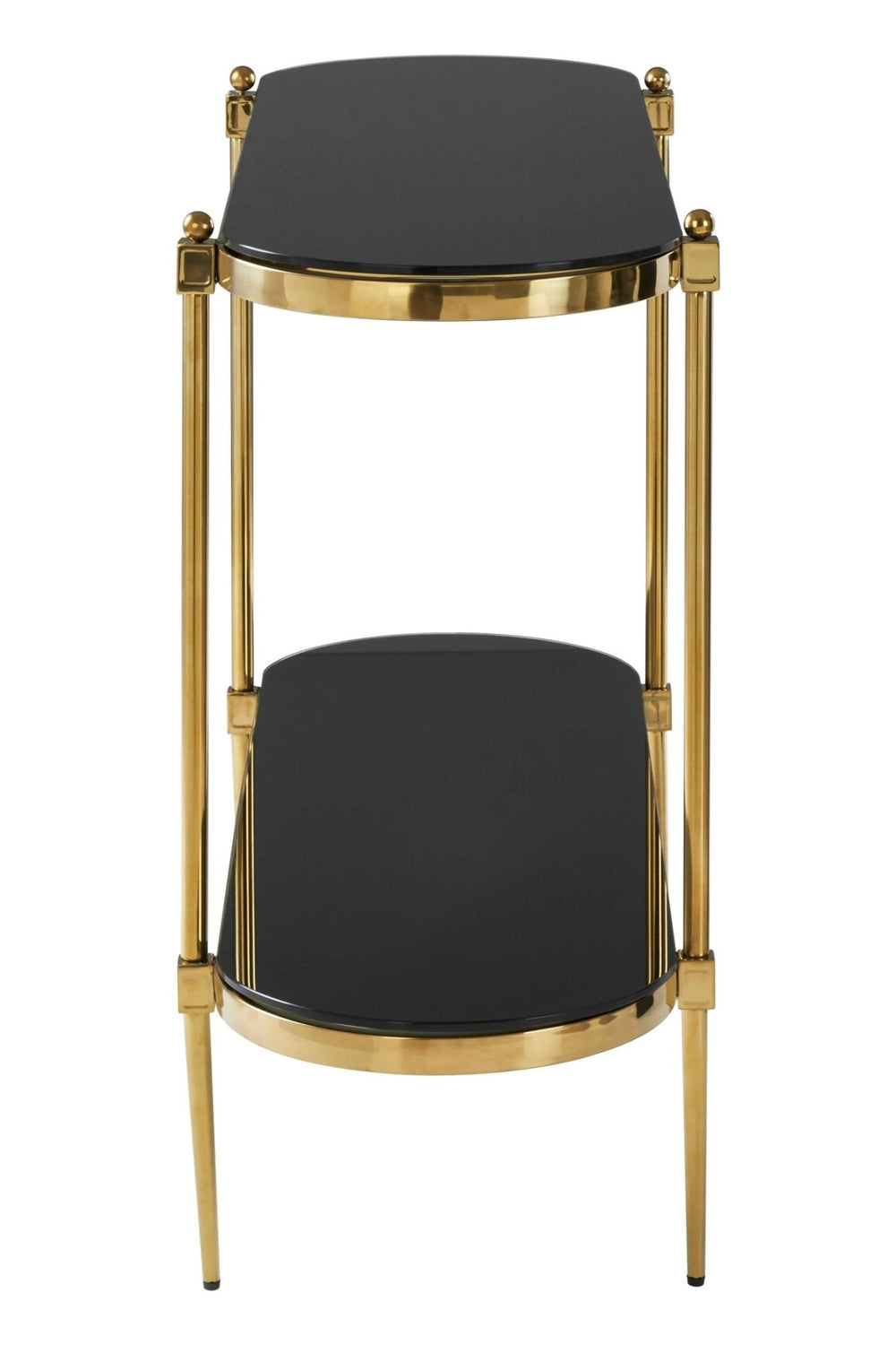Arezzo 2 Tier Gold Console Table with Black Tempered Glass - XShowhome Limited - Xshowhome