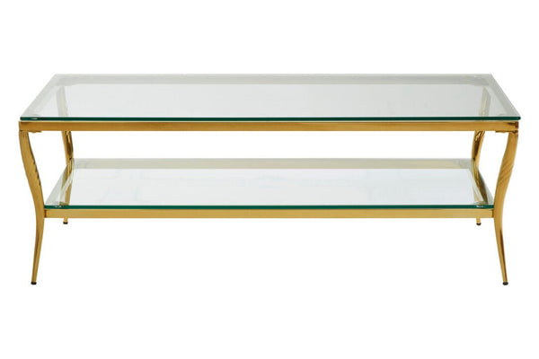 Arezzo Tempered Glass Two Tier Coffee Table - Canwell Interiors Limited - Xshowhome