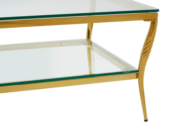 Arezzo Tempered Glass Two Tier Coffee Table - XShowhome Limited - Xshowhome
