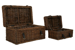 Argento Brown Rattan Storage Trunks - set of 2 - Canwell Interiors Limited - Xshowhome