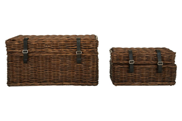 Argento Brown Rattan Storage Trunks - set of 2 - Canwell Interiors Limited - Xshowhome