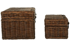 Argento Brown Rattan Storage Trunks - set of 2 - Canwell Interiors Limited - Xshowhome