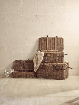 Argento Brown Rattan Storage Trunks - Set of 3 - Canwell Interiors Limited - Xshowhome