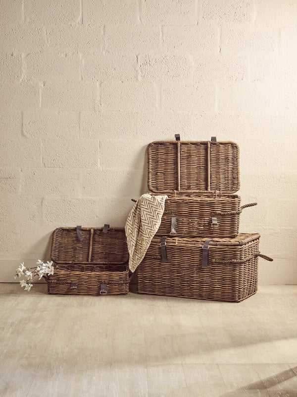 Argento Brown Rattan Storage Trunks - Set of 3 - Canwell Interiors Limited - Xshowhome