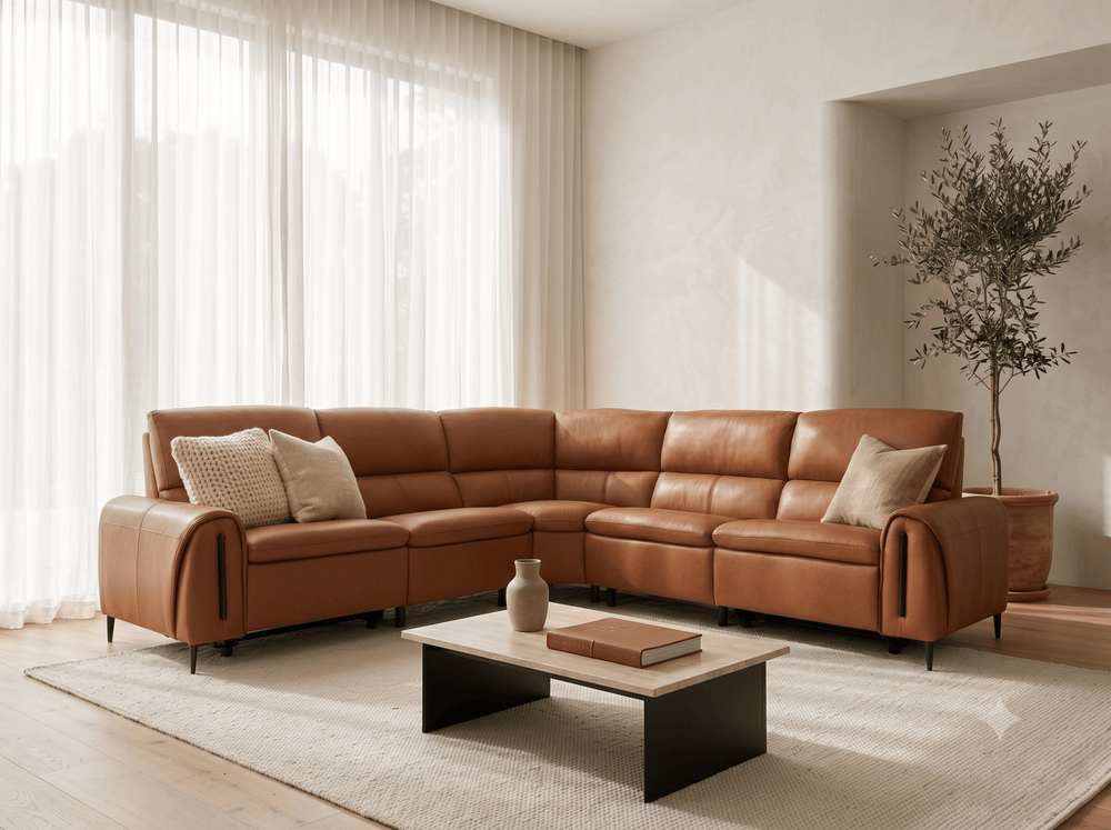 Arizona Electric Recliner Sofa Tan Large Corner - XShowhome Limited - Xshowhome