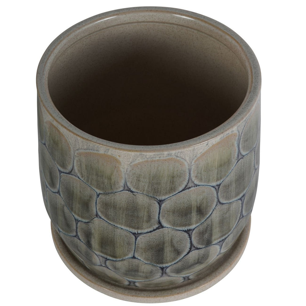 Armadillo Azure Ceramic Planter with Base Small - XShowhome Limited - Libra