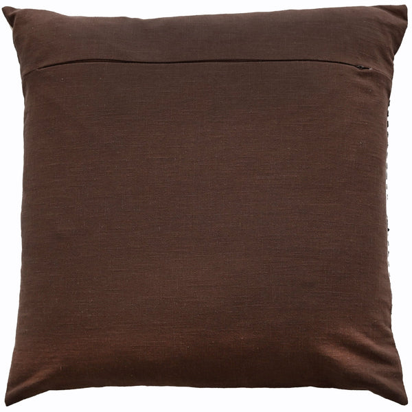Art Deco Design with Chain Crewel Stitch Brown 45x45 - Canwell Interiors Limited - Malini
