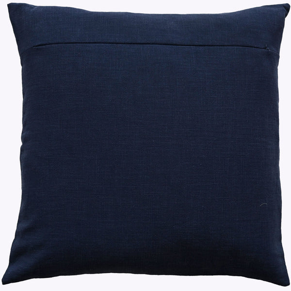 Art Deco Design with Chain Crewel Stitch Navy 45x45 - Canwell Interiors Limited - Malini