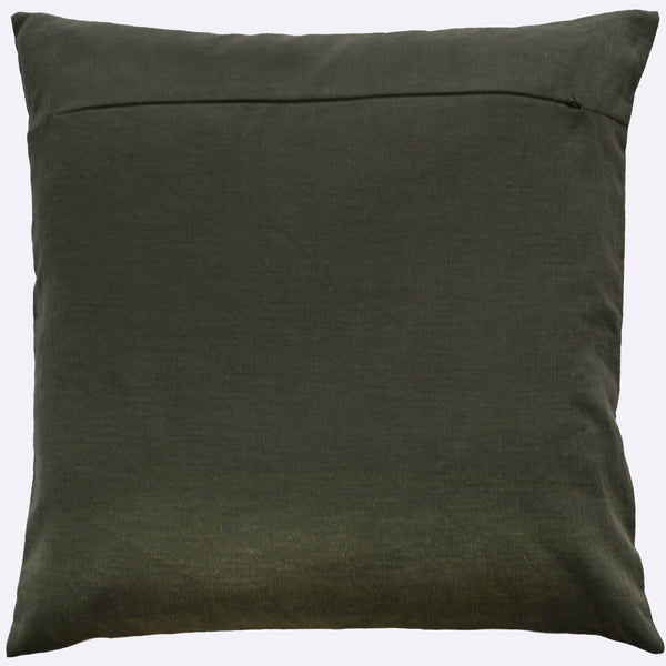 Art Deco Design with Chain Crewel Stitch Olive 45x45 - Canwell Interiors Limited - Malini