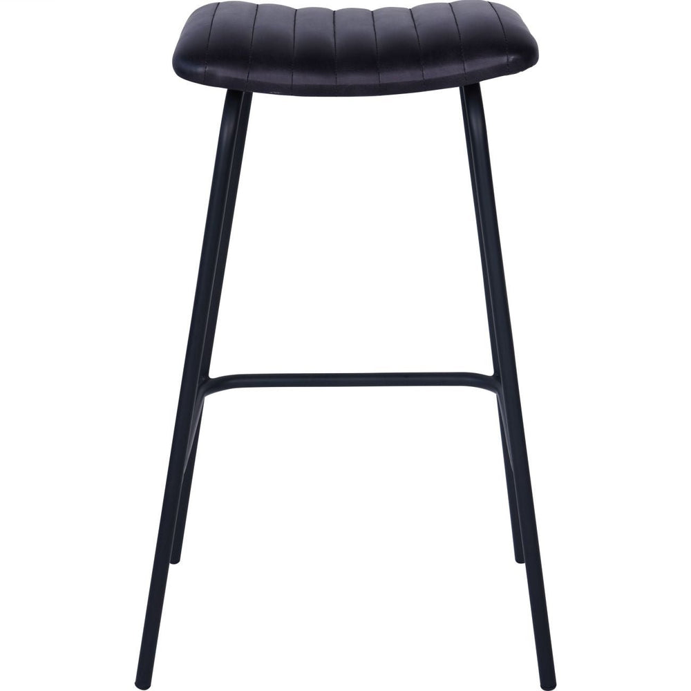 Arthur Pair of Leather Bar Stools in Charcoal - XShowhome Limited - Libra