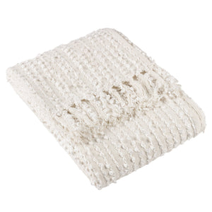 Arvo Boucle Yarn Throw 130x180 Natural - Canwell Interiors Limited - Riva