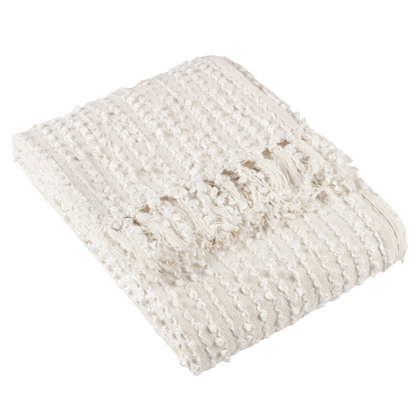 Arvo Boucle Yarn Throw 130x180 Natural - Canwell Interiors Limited - Riva