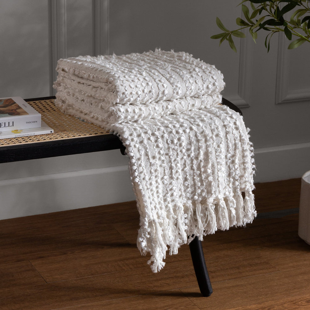 Arvo Boucle Yarn Throw 130x180 Natural - Canwell Interiors Limited - Riva