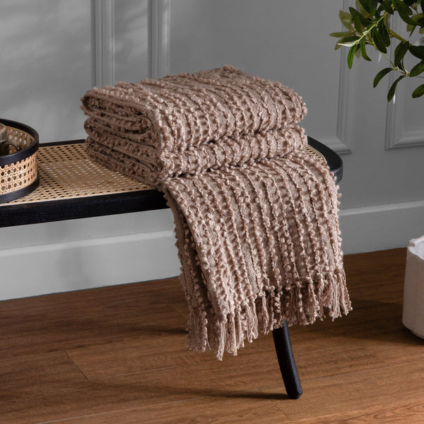 Arvo Boucle Yarn Throw 130x180 Plaster - Canwell Interiors Limited - Riva